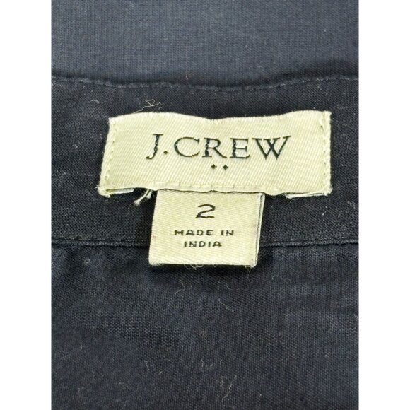 J.Crew Navy Blue Embroidered Womens Top Size 2 - Picture 4 of 9